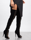 Lace-Up Thigh High Boots