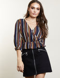 Candied Stripe Wrap Top