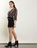 Candied Stripe Wrap Top