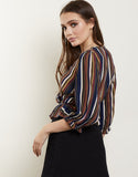 Candied Stripe Wrap Top