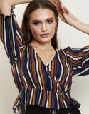 Candied Stripe Wrap Top