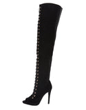Lace-Up Thigh High Boots