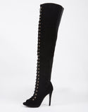 Lace-Up Thigh High Boots