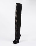 Lace-Up Thigh High Boots