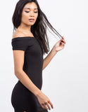 Off-the-Shoulder Rib Knit Dress