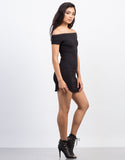 Off-the-Shoulder Rib Knit Dress